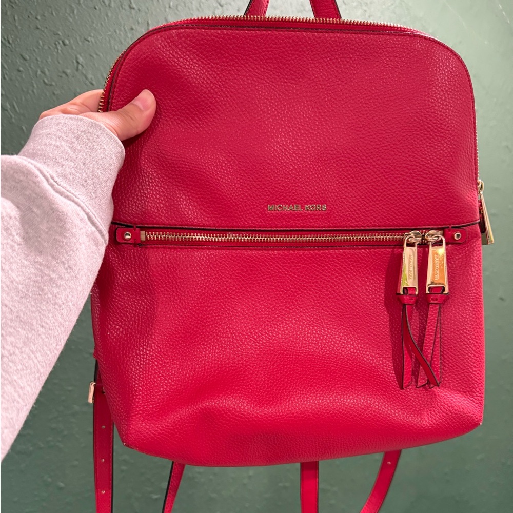 Michael Kors Red Backpack